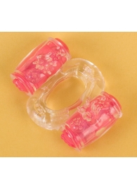 Прозрачное виброкольцо с двумя вибропульками - Toyfa Basic - в Воронеже купить с доставкой