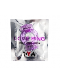 Фиолетовое виброкольцо с двумя вибропульками - Toyfa Basic - в Воронеже купить с доставкой