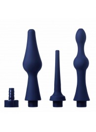 Набор из 3 универсальных насадок для анального душа Universal 3 Piece Silicone Enema Attachment Set - XR Brands - купить с доставкой в Воронеже