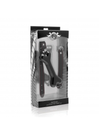 Черный кляп в форме косточки Hound Adjustable Dog Bone Gag - XR Brands - купить с доставкой в Воронеже