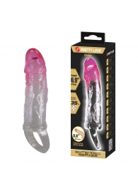 Прозрачная насадка-удлинитель с подхватом мошонки Odes - 17,5 см. - Baile - в Воронеже купить с доставкой