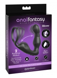 Черный вибростимулятор простаты с эрекционным кольцом Ass-Gasm Pro P-Spot Milker - Pipedream - в Воронеже купить с доставкой