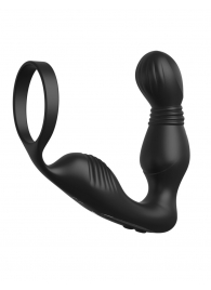 Черный вибростимулятор простаты с эрекционным кольцом Ass-Gasm Pro P-Spot Milker - Pipedream - в Воронеже купить с доставкой