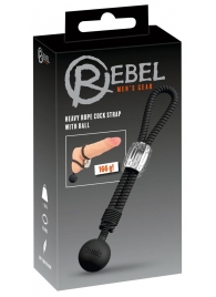 Черное эрекционное лассо с шариком-утяжелителем Heavy Rope - Orion - в Воронеже купить с доставкой