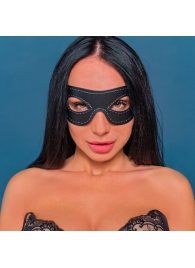 Черная двухслойная открытая кожаная маска заострённой формы - Crazy Handmade - купить с доставкой в Воронеже