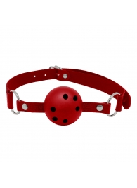 Красный кляп-шар Discretion на регулируемых ремешках - Adrien Lastic - купить с доставкой в Воронеже