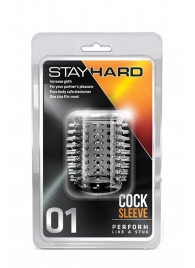 Прозрачная насадка с шипами STAY HARD COCK SLEEVE 01 CLEAR - Blush Novelties - в Воронеже купить с доставкой
