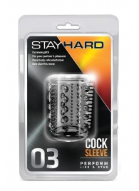 Прозрачная насадка с шипами и шишечками STAY HARD COCK SLEEVE 03 CLEAR - Blush Novelties - в Воронеже купить с доставкой