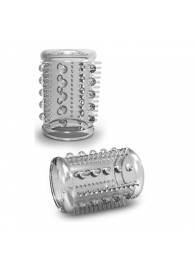 Прозрачная насадка с шипами и шишечками STAY HARD COCK SLEEVE 03 CLEAR - Blush Novelties - в Воронеже купить с доставкой
