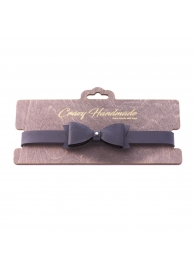 Черный кожаный однослойный чокер с бабочкой - Crazy Handmade - купить с доставкой в Воронеже