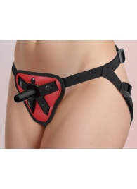 Красный пояс с двумя типами фиксации насадок - LOVETOY (А-Полимер) - купить с доставкой в Воронеже