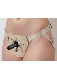 Бежевый пояс с двумя типами крепления насадок - LOVETOY (А-Полимер) - купить с доставкой в Воронеже