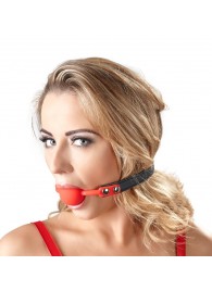 Силиконовый кляп-шар на чёрных ремешках Red Gag silicone - Orion - купить с доставкой в Воронеже