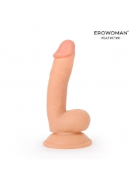 Телесный небольшой фаллоимитатор на присоске - Erowoman-Eroman