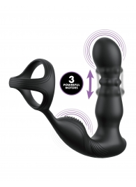 Черный вибростимулятор простаты с кольцом Ass-gasm Slide   Glide - Pipedream - в Воронеже купить с доставкой