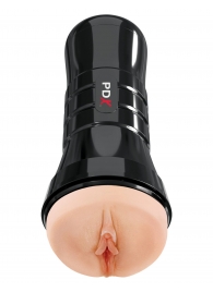 Телесный мастурбатор-вагина в черной колбе Super Juicy Snatch XXL - Pipedream - в Воронеже купить с доставкой