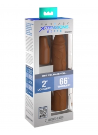 Коричневая насадка на член 2  Silicone X-tension - 20,3 см. - Pipedream - в Воронеже купить с доставкой