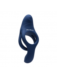 Синее эрекционное виброкольцо с двойным подхватом мошонки Ring Around The Rosy - Zero Tolerance - в Воронеже купить с доставкой