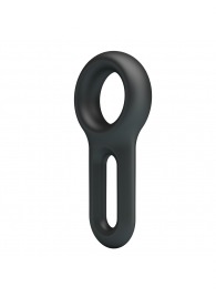 Черное эрекционное кольцо Oniel с петлёй для мошонки - Baile - в Воронеже купить с доставкой