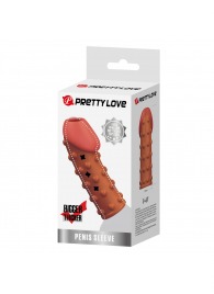 Телесная открытая насадка на пенис с бугорками - 19,8 см. - Baile - в Воронеже купить с доставкой