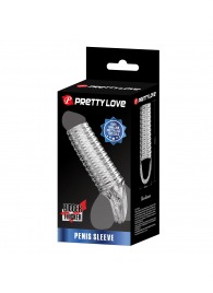 Прозрачная насадка на пенис с ребрышками и подхватом мошонки - Baile - в Воронеже купить с доставкой