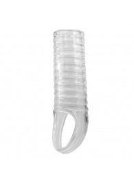 Прозрачная насадка на пенис с ребрышками и подхватом мошонки - Baile - в Воронеже купить с доставкой