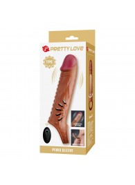 Коричневая вибронасадка с подхватом мошонки и пультом ДУ - Baile - в Воронеже купить с доставкой