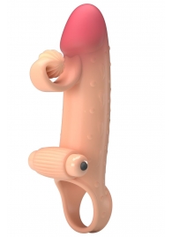 Телесная вибронасадка на пенис с подхватом мошонки - 20 см. - Baile - в Воронеже купить с доставкой