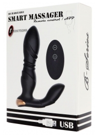 Черный L-образный вибромассажер простаты с пультом ДУ - Boys of Toys - в Воронеже купить с доставкой