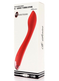 Красный изогнутый вибратор для массажа точки G - 23 см. - Boys of Toys