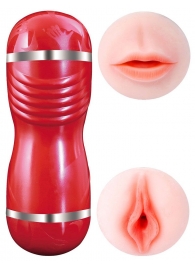 Двусторонний мастурбатор в колбе Cleo - вагина и ротик - Boys of Toys - в Воронеже купить с доставкой