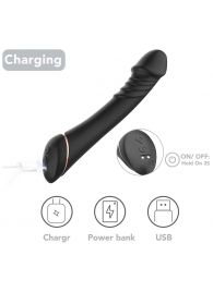 Черный вибратор для G-точки Hancock - 20,4 см - Boys of Toys