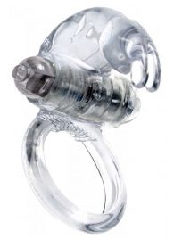 Прозрачное эрекционное виброкольцо с клиторальным зайчиком - Boys of Toys - в Воронеже купить с доставкой