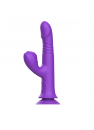 Фиолетовый вибратор-кролик на присоске - 23,8 см. - I-MOON