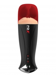 Телесный мастурбатор-вагина в черной колбе с вибрацией Fuck-O-Matic Pro XL - Pipedream - в Воронеже купить с доставкой