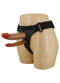 Темно-бежевый фаллопротез для двойного проникновения - 17,5 см. - Baile - купить с доставкой в Воронеже