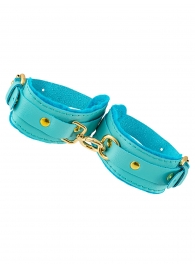 Голубые двуслойные кожаные оковы - Pecado - купить с доставкой в Воронеже