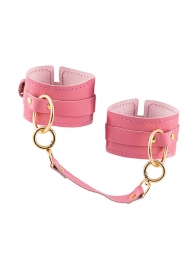 Розовые однослойные кожаные оковы - Pecado - купить с доставкой в Воронеже