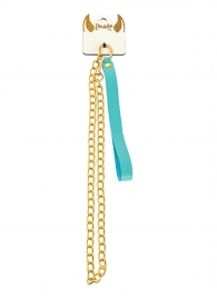 Голубой кожаный поводок с карабином для ошейника - 80 см. - Pecado - купить с доставкой в Воронеже