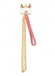 Розовый кожаный поводок с карабином для ошейника - 80 см. - Pecado - купить с доставкой в Воронеже