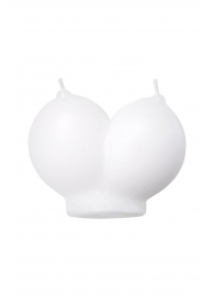 Белая сувенирная свеча «Сиськи» - Pecado - купить с доставкой в Воронеже