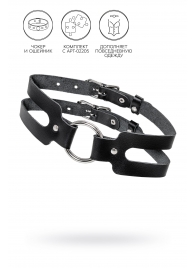 Черный кожаный чокер-ошейник из двух ремешков - Pecado - купить с доставкой в Воронеже