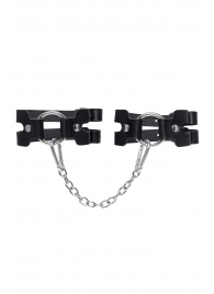 Черные кожаные оковы из двух ремешков - Pecado - купить с доставкой в Воронеже