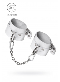 Белые мягкие кожаные оковы с люверсами - Pecado - купить с доставкой в Воронеже
