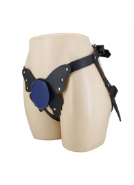 Синие трусики харнесс с платформой Caludio II - Baile - купить с доставкой в Воронеже