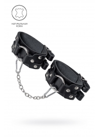 Черные кожаные оковы с двумя ремешками - Pecado - купить с доставкой в Воронеже