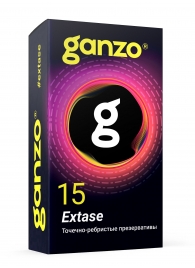 Презервативы анатомической формы с точечной и ребристой структурой Ganzo Extase - 15 шт. - Ganzo - купить с доставкой в Воронеже