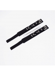 Черные кожаные оковы с регулируемыми ремешками - Crazy Handmade - купить с доставкой в Воронеже