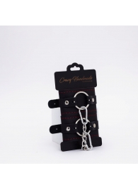 Черно-красные кожаные наручники - Crazy Handmade - купить с доставкой в Воронеже