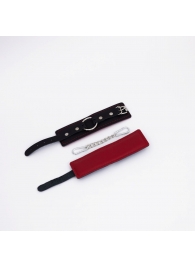 Черно-красные кожаные наручники - Crazy Handmade - купить с доставкой в Воронеже